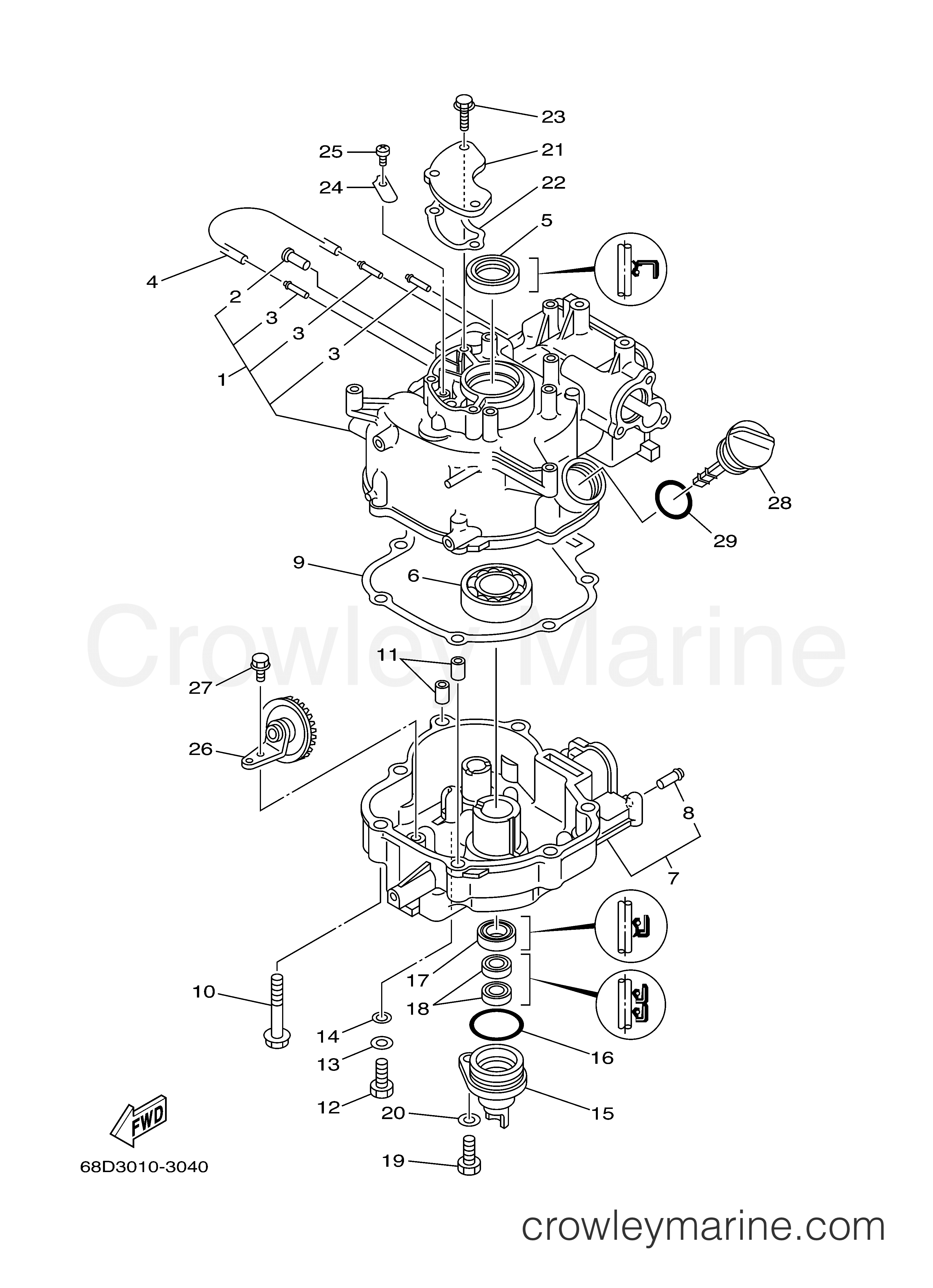 Yamaha Motors F4MLH - CYLINDER CRANKCASE 2