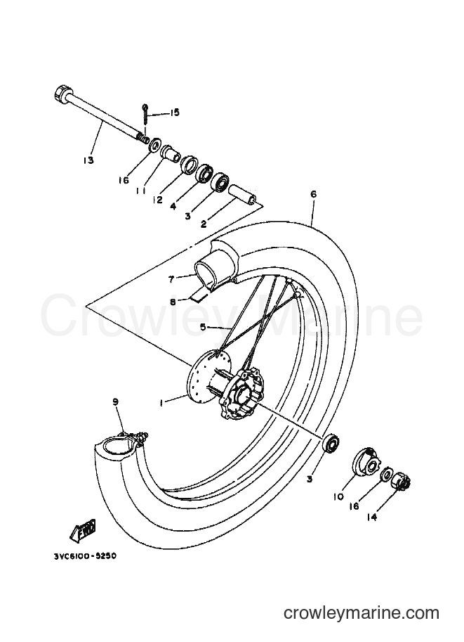 1995 Dirt Bike RT180 - RT180 (4BN4) [010] - FRONT WHEEL