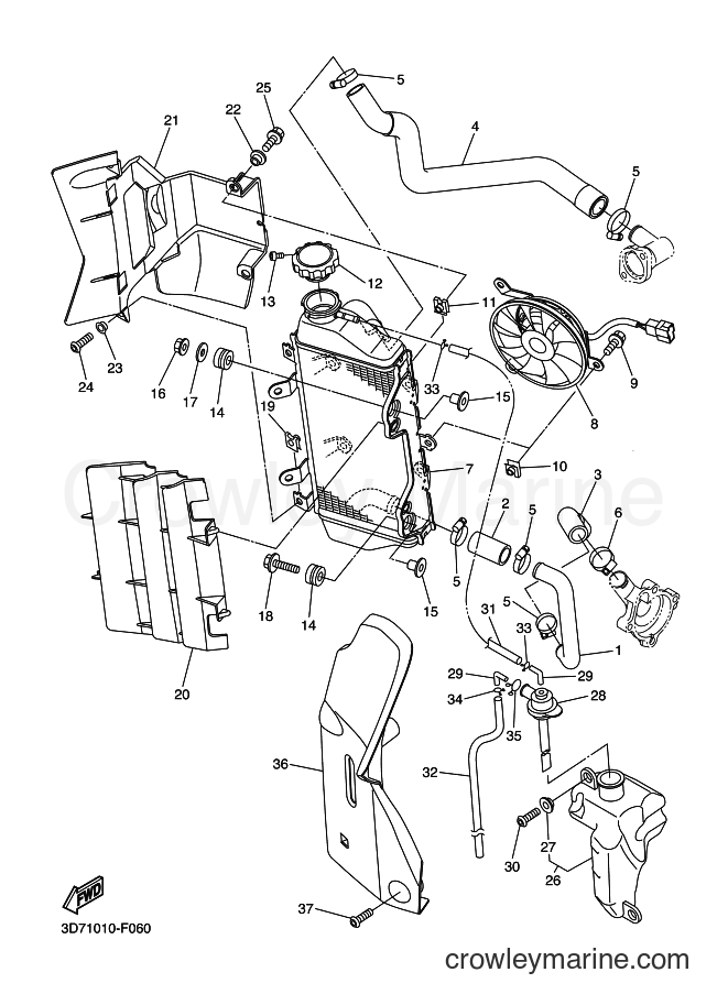 2014 Dirt Bike WR250R - WR250R (3D7C) [010] - RADIATOR & HOSE