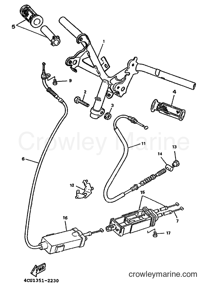 1995 Scooter YE80 - YE80 (4JC4) [999] - STEERING HANDLE & CABLE