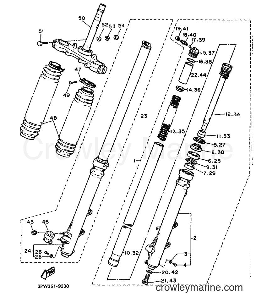 1989 Dirt Bike XT600 - XT600 (2WJ2) [999] - FRONT FORK