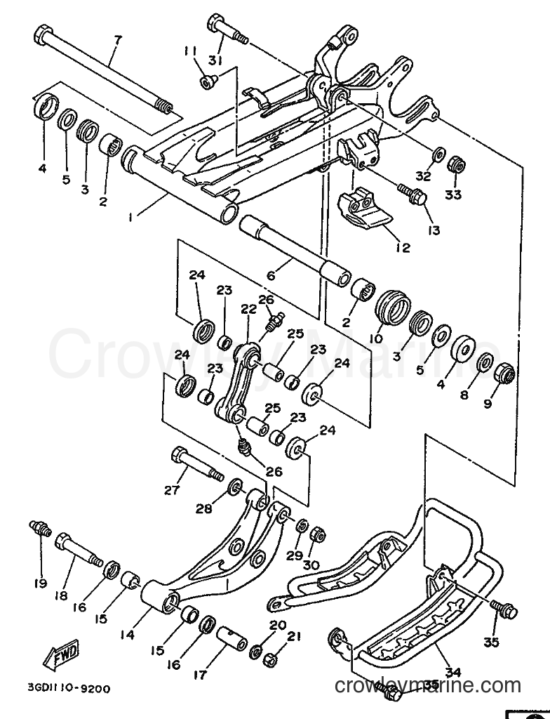 1989 ATV YFM350X - YFM350X (3GD4) [020] - REAR ARM
