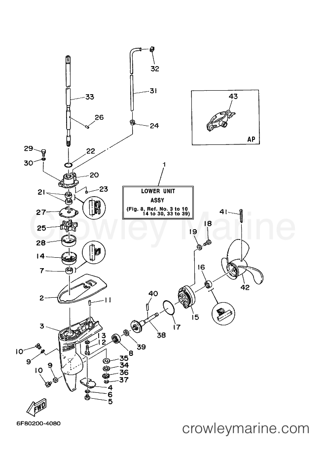 Yamaha Motors 2B (6A11) [020] - LOWER CASING & DRIVE