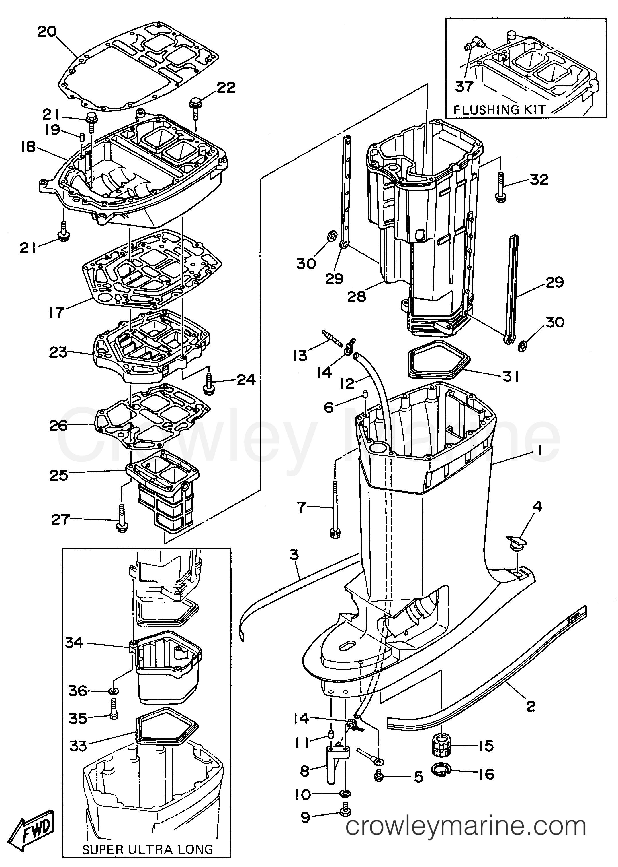 Yamaha Motors L225TXRU - UPPER CASING
