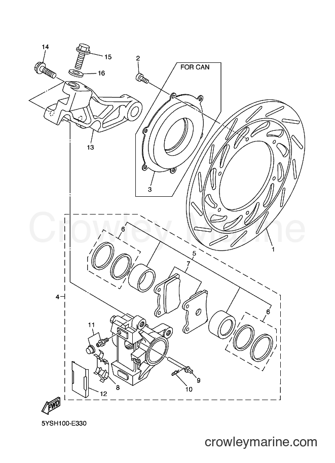 2006 Cruiser XVS1100A - XVS1100A (5YSK) [010] - REAR BRAKE CALIPER