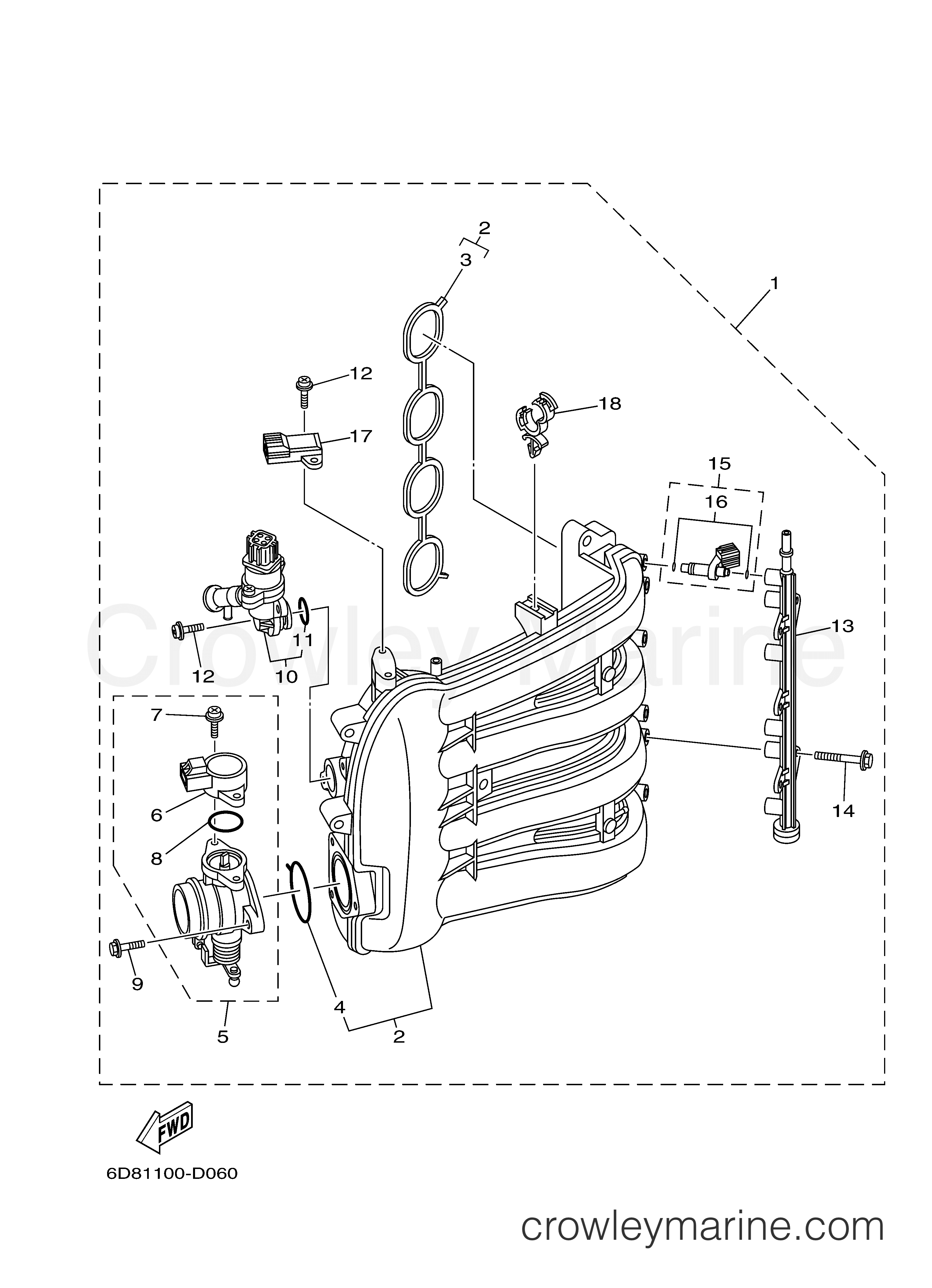Yamaha Motors F90JA - INTAKE 1