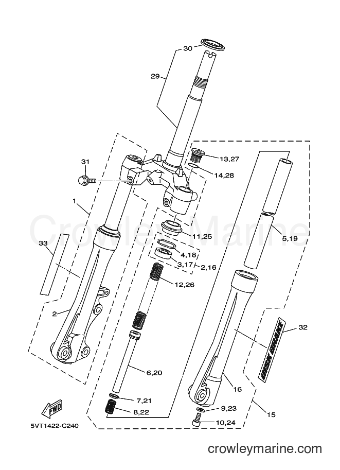 Yamaha Motors T110SE (5VT6) [010] - FRONT FORK FOR DISK BRAKE