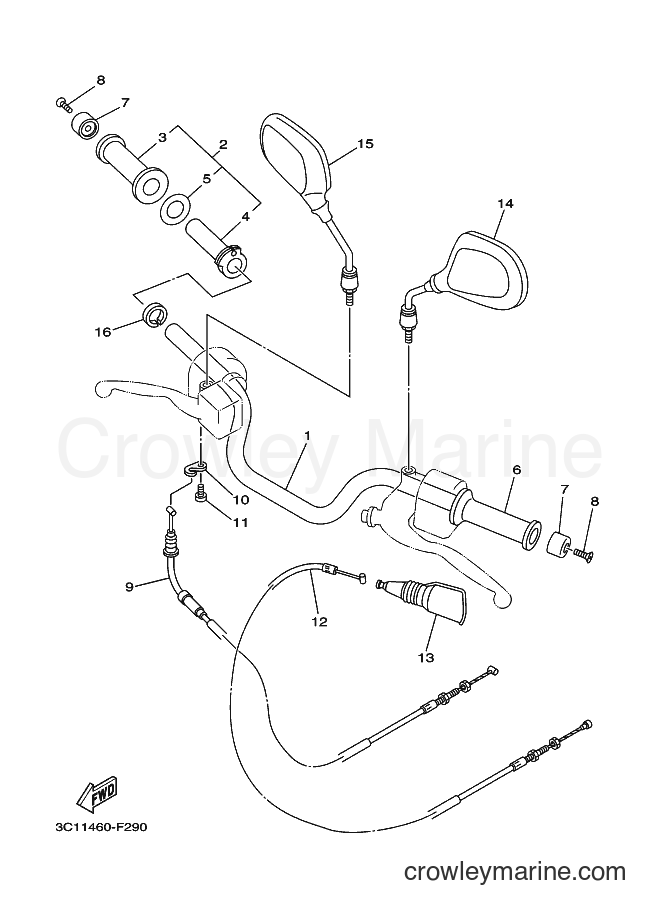 2011 Street Bike FZ150 - FZ150 (3C15) [010] - STEERING HANDLE & CABLE