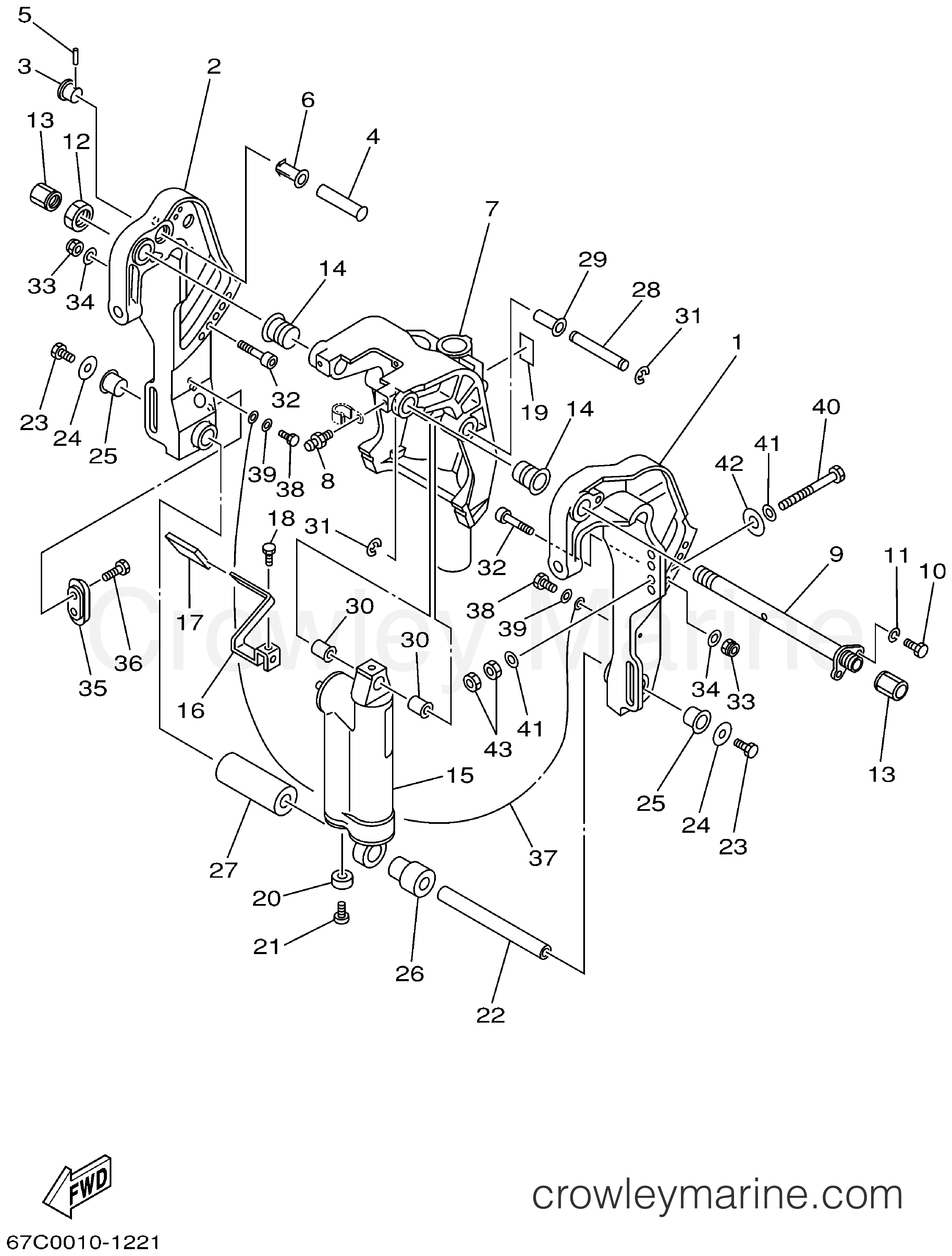 Yamaha Motors F40MJHA - BRACKET 1 FOR MH ER