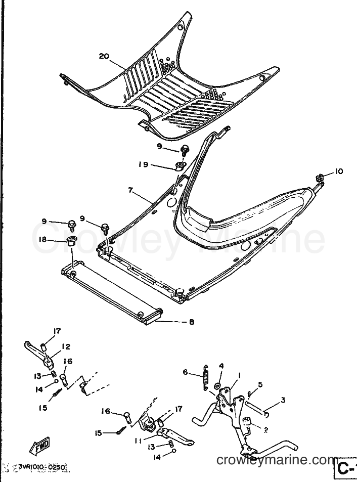 1991 Scooter CY90 - CY90 (4CX1) [999] - STAND & FOOTREST