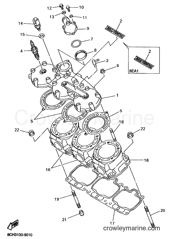 1999 Snowmobile VX600SX - VX600SX (8EA1) [020] - CYLINDER HEAD