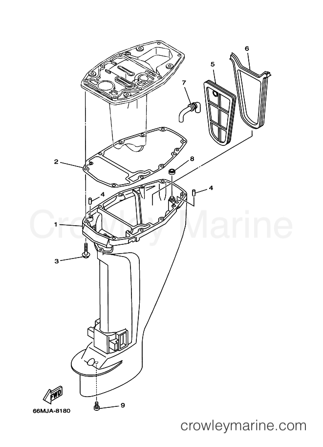 Yamaha Motors F9.9C (66N) [110] - UPPER CASING