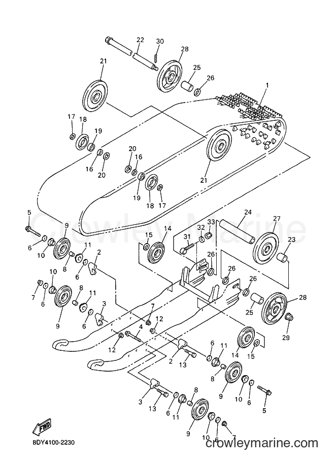 2002 Snowmobile VX600DX - VX600DX (8DG4) [020] - TRACK SUSPENSION 1