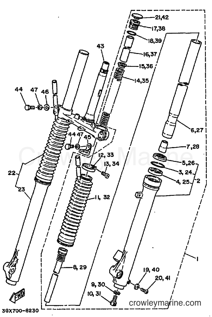 1993 Street Bike AG200E - AG200E (3GX6) [010] - FRONT FORK