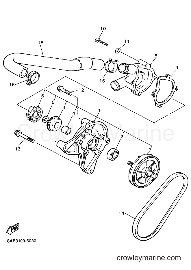 Yamaha Motors VX600 (8CA3) [010] - WATER PUMP