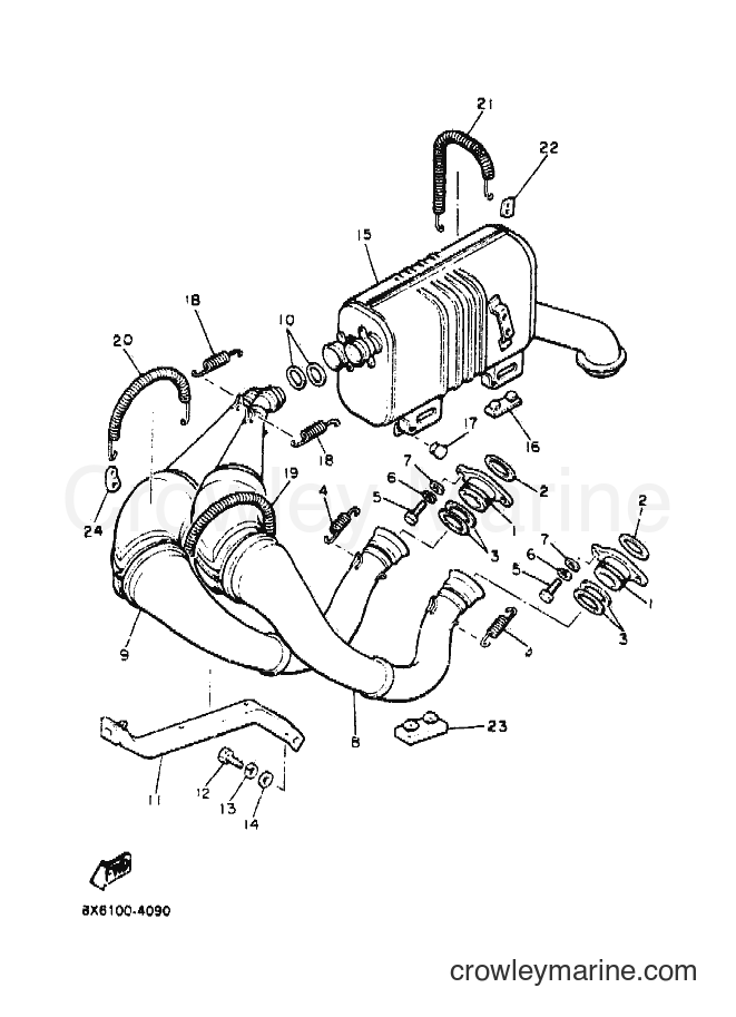 1991 Snowmobile VMX540 - VMX540 (88D1) [010] - EXHAUST
