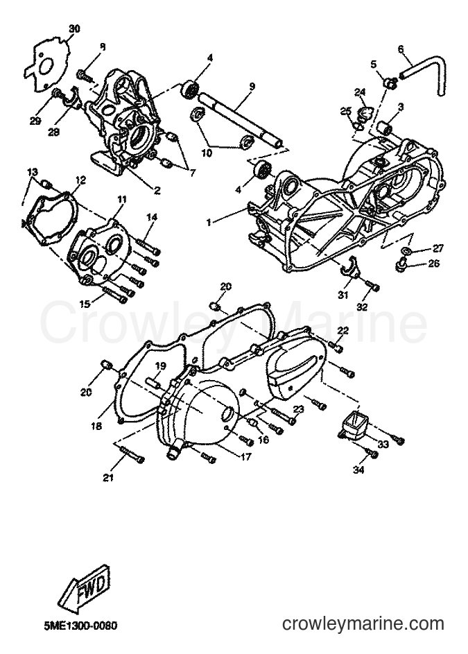 2001 Scooter YQ100 - YQ100 (5ME4) [030] - CRANKCASE