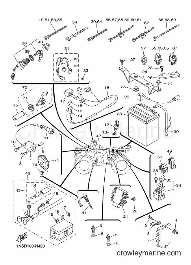 2014 ATV YFM350FWA - YFM350FWA (1NSD) [010] - ELECTRICAL 1