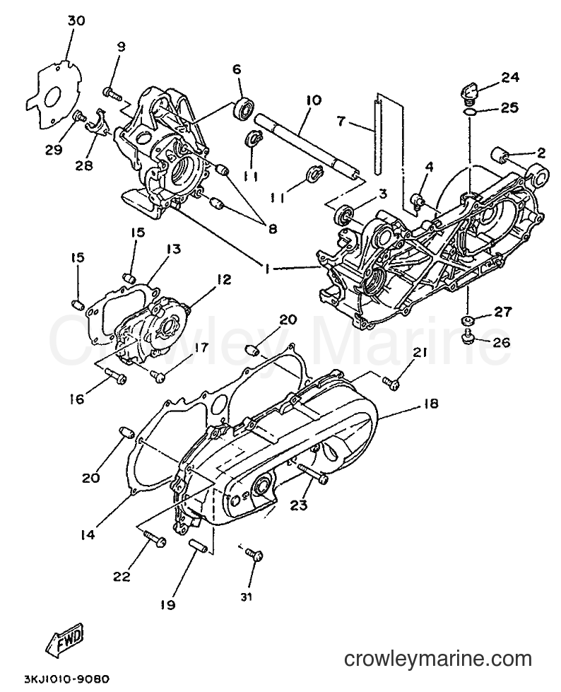 1992 Scooter YE50 - YE50 (4EE1) [999] - CRANKCASE