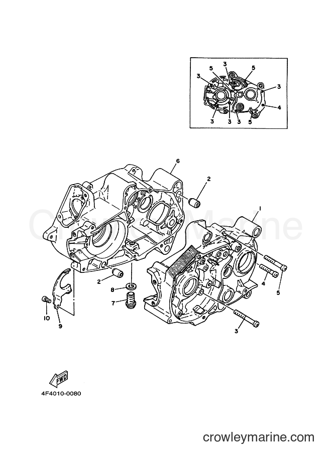 1980 Scooter LB50 II A - LB50 II A (4F40) [010] - クランクケース