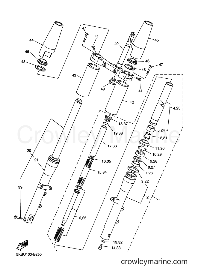Yamaha Motors XVS1100AT (5KSW) [010] - FRONT FORK