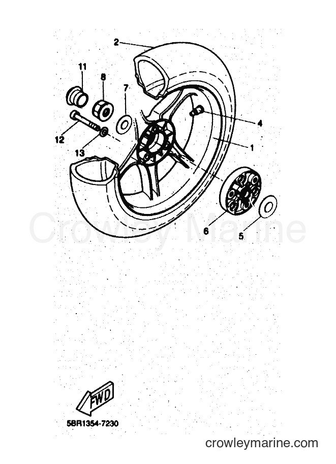 1997 Scooter YQ50 - YQ50 (5DR2) [010] - REAR WHEEL