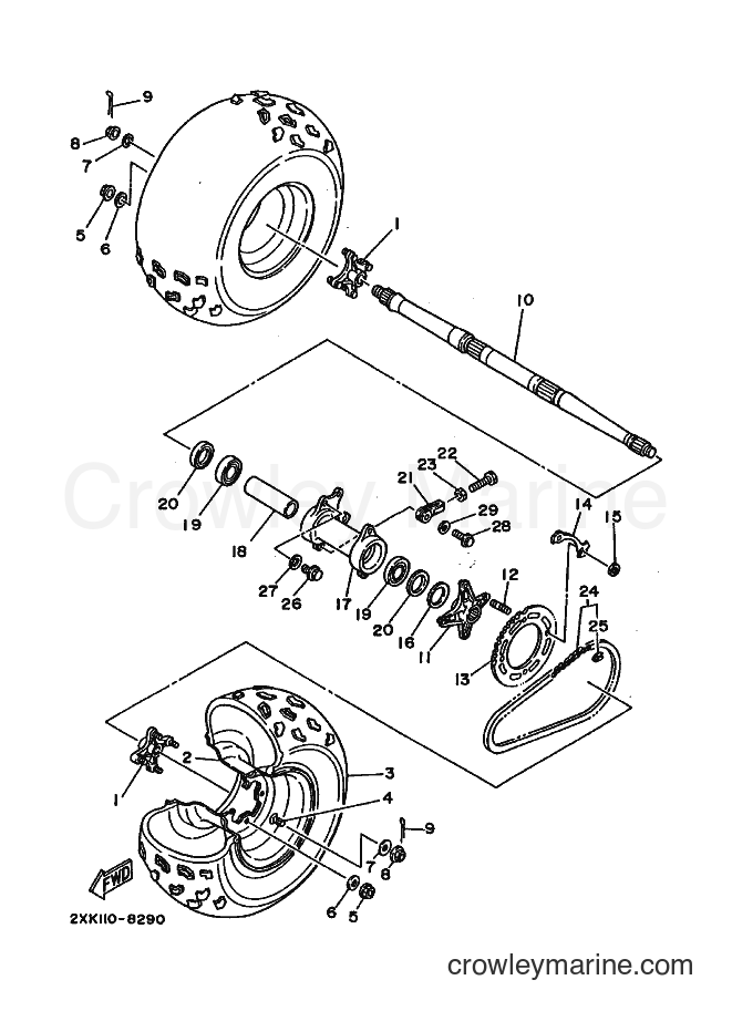 1988 ATV YFM350X - YFM350X (2XK0) [010] - REAR WHEEL