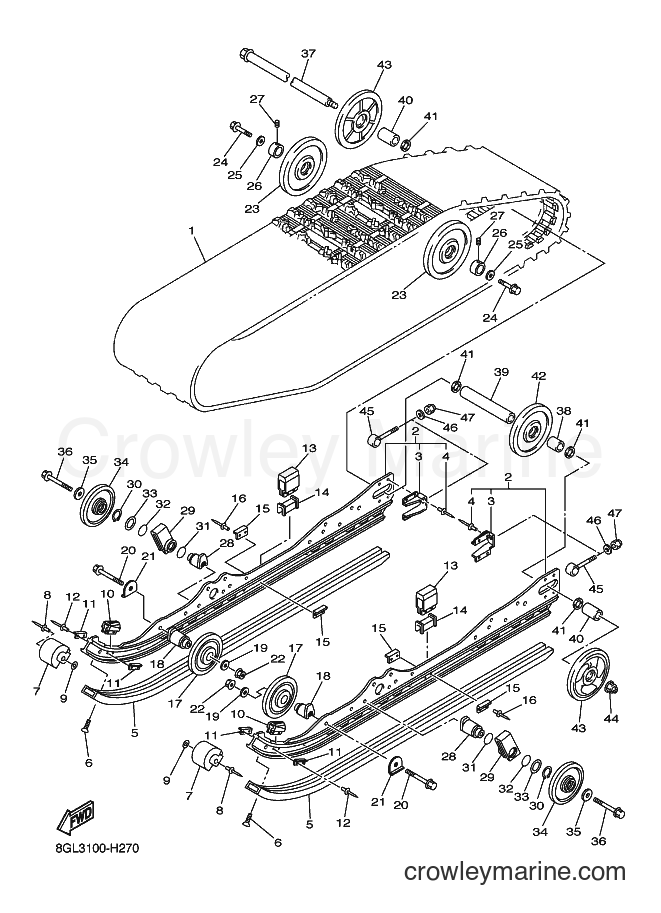2009 Snowmobile RFX10R - RFX10R (8GL4) [010] - TRACK SUSPENSION 1