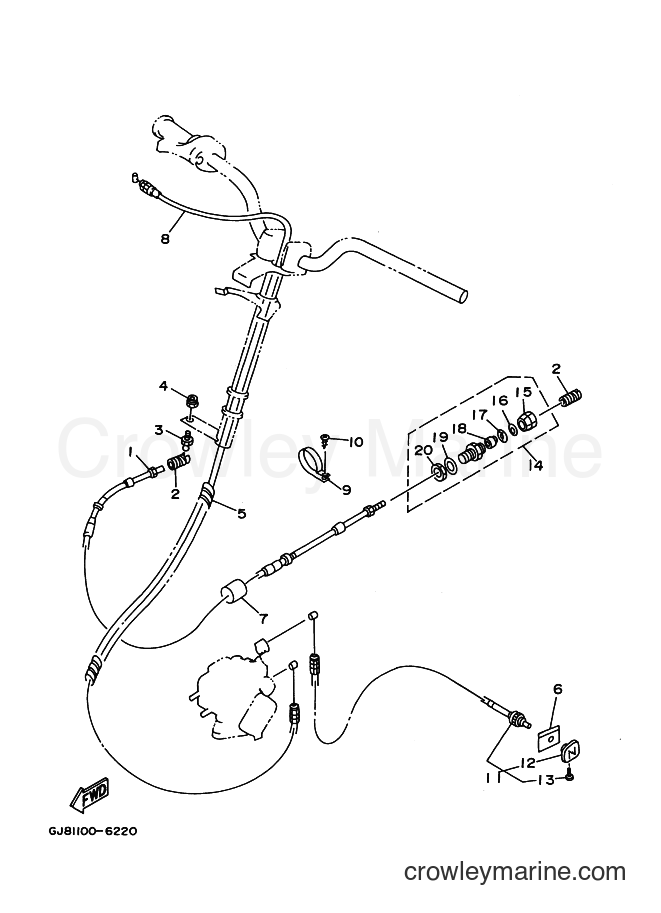 Yamaha Motors RA700B (GJ83) [999] - CONTROL CABLE