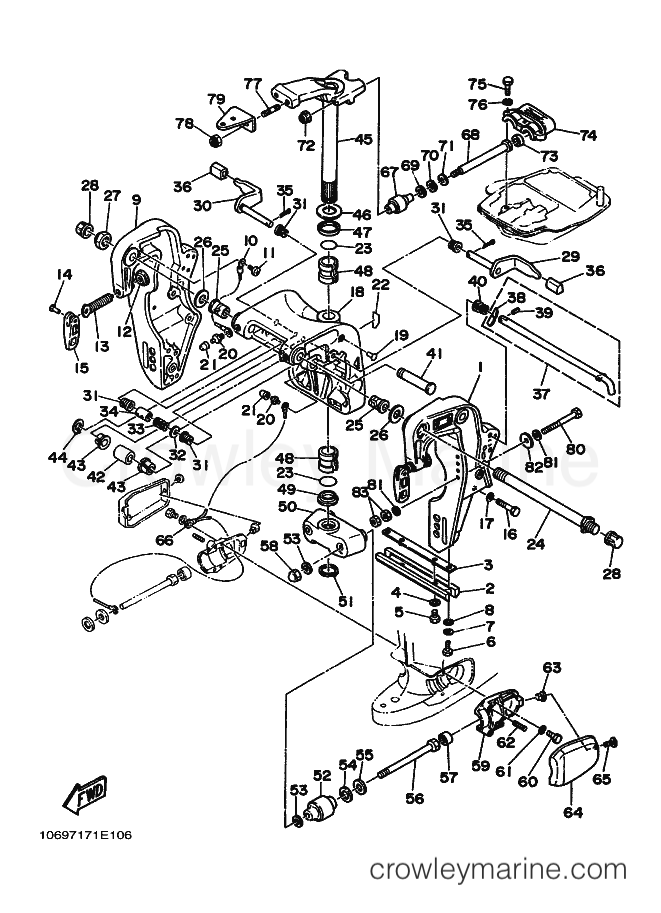 Yamaha Motors 55B (697) [030] - BRACKET 1