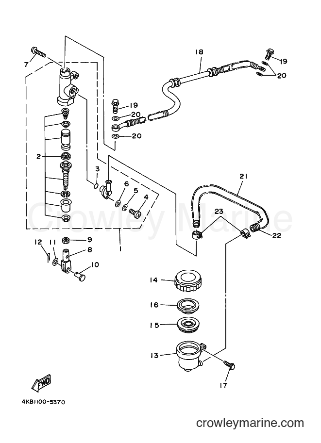 1997 ATV YFM350FW-X - YFM350FW-X (4KB6) [020] - REAR MASTER CYLINDER
