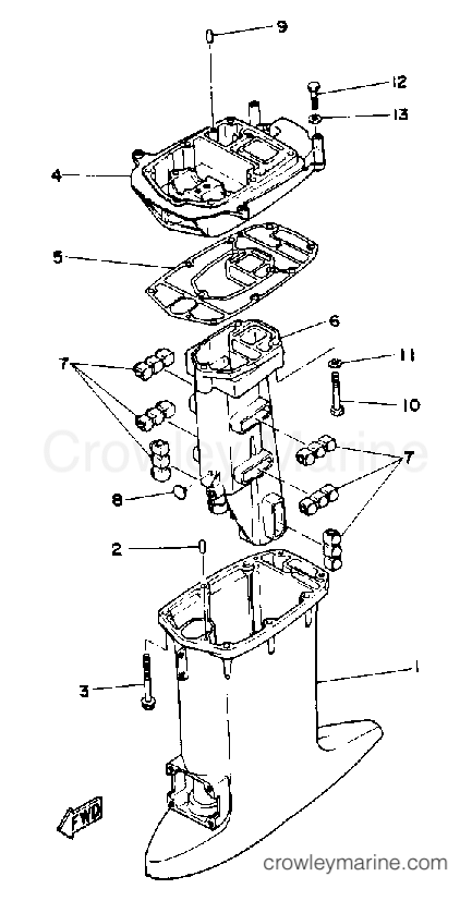 Yamaha Motors 30MLHP - UPPER CASING