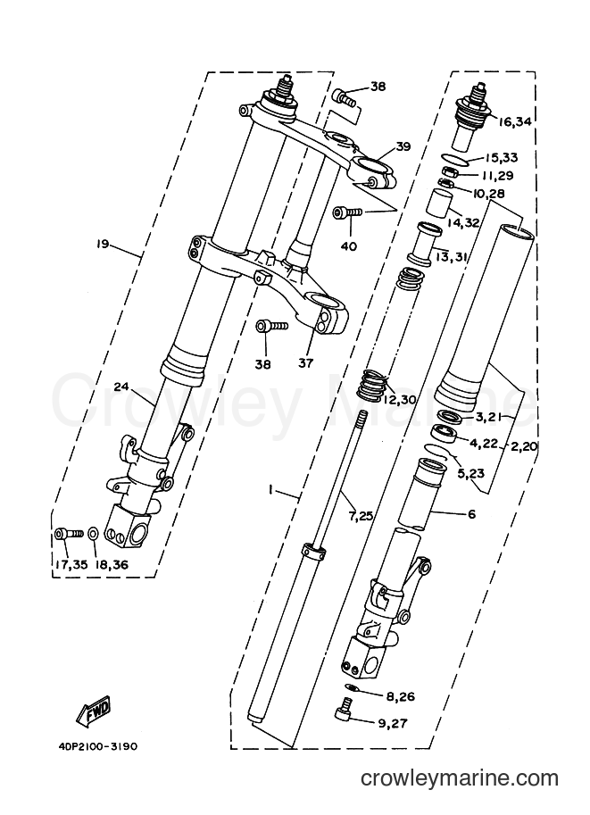 1994 Street Bike TZ250 - TZ250 (4DP3) [030] - FRONT FORK