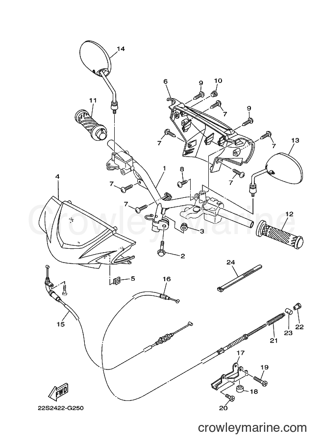 Yamaha Motors AT115C (22S2) [010] - STEERING HANDLE & CABLE