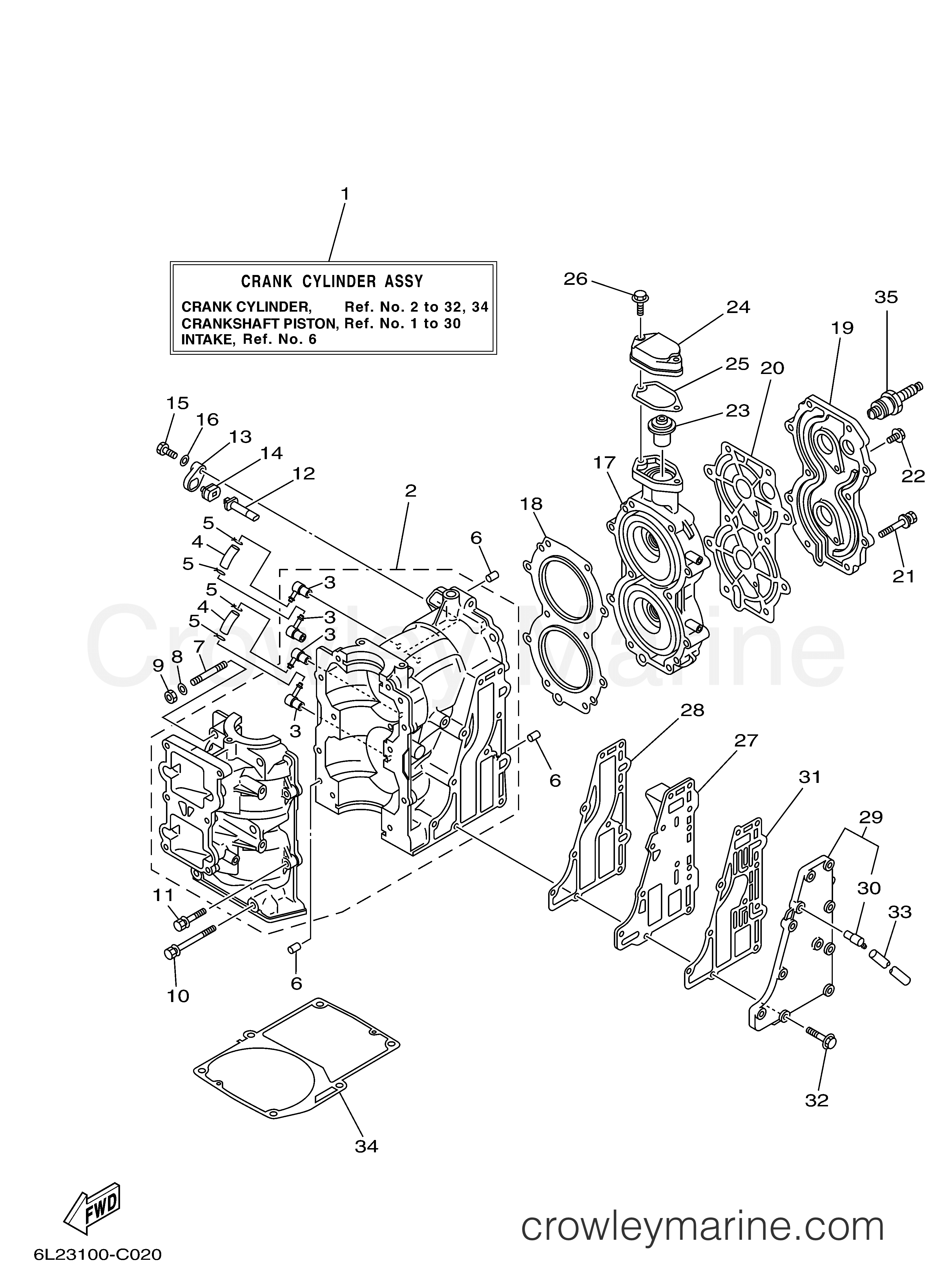 Yamaha Motors 25MSHD - CYLINDER CRANKCASE