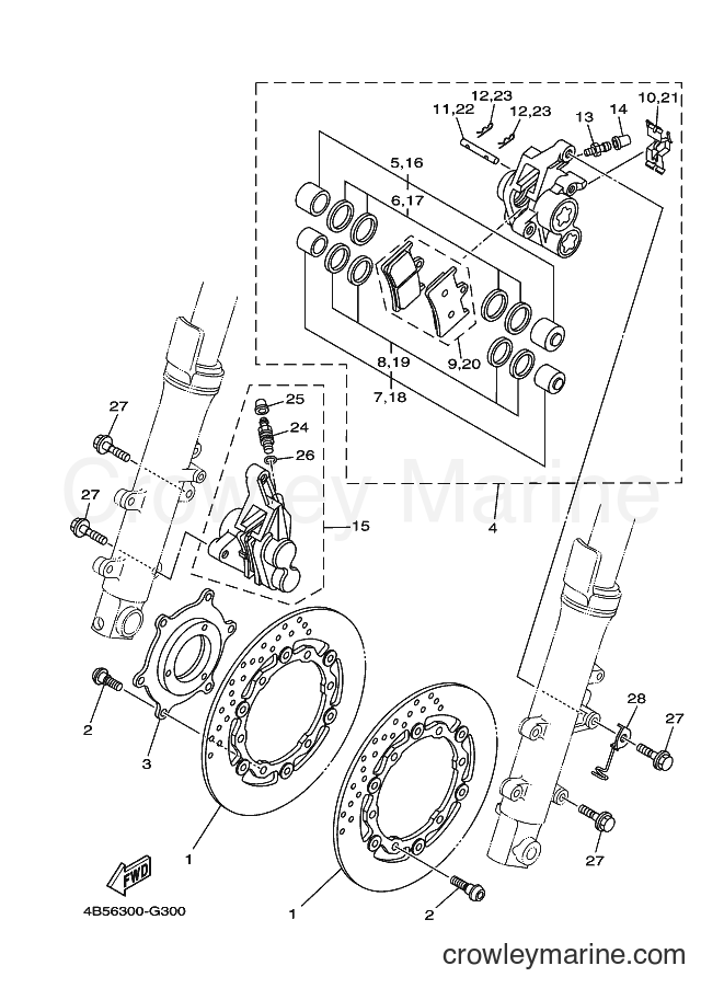 Yamaha Motors XP500A (4B5V) [010] - FRONT BRAKE CALIPER