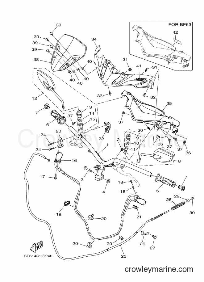 2017 Street Bike GDR155-A - GDR155-A (BF63) [010] - STEERING HANDLE & CABLE