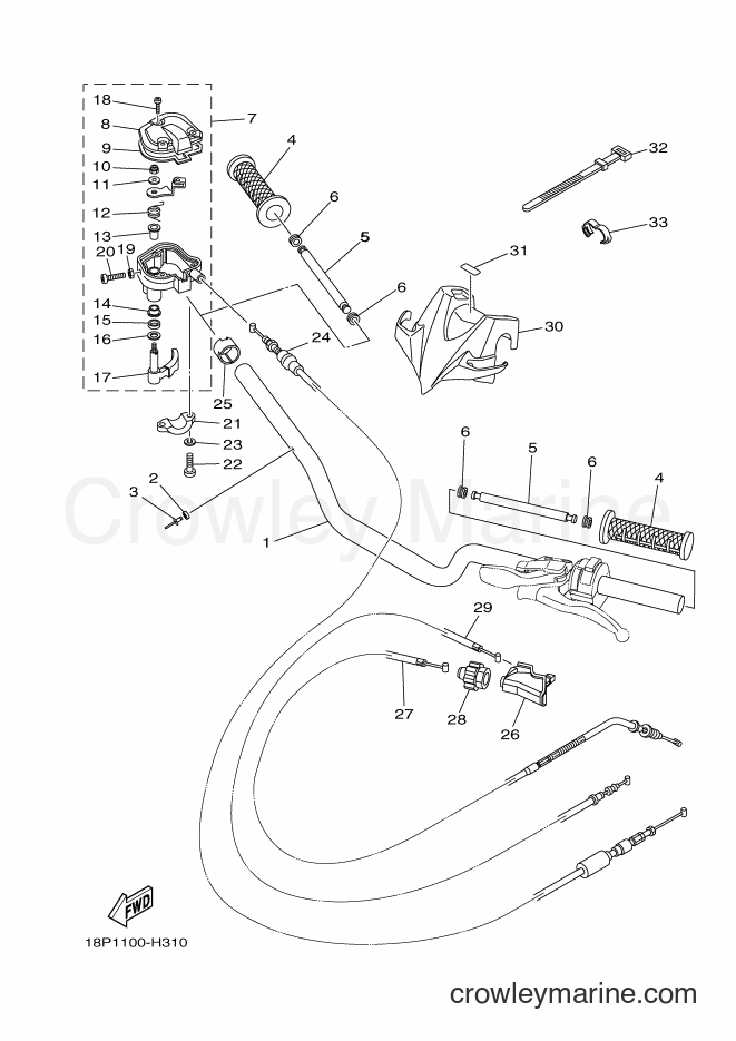 Yamaha Motors YFZ450R (18PH) [010] - STEERING HANDLE & CABLE
