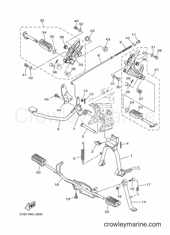 2010 Scooter T115SEC - T115SEC (31B2) [010] - STAND & FOOTREST