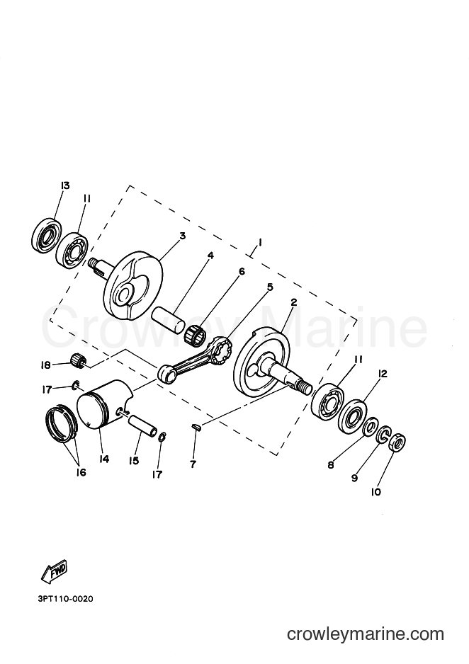 2015 Dirt Bike PW50 - PW50 (2SA5) [020] - CRANKSHAFT & PISTON