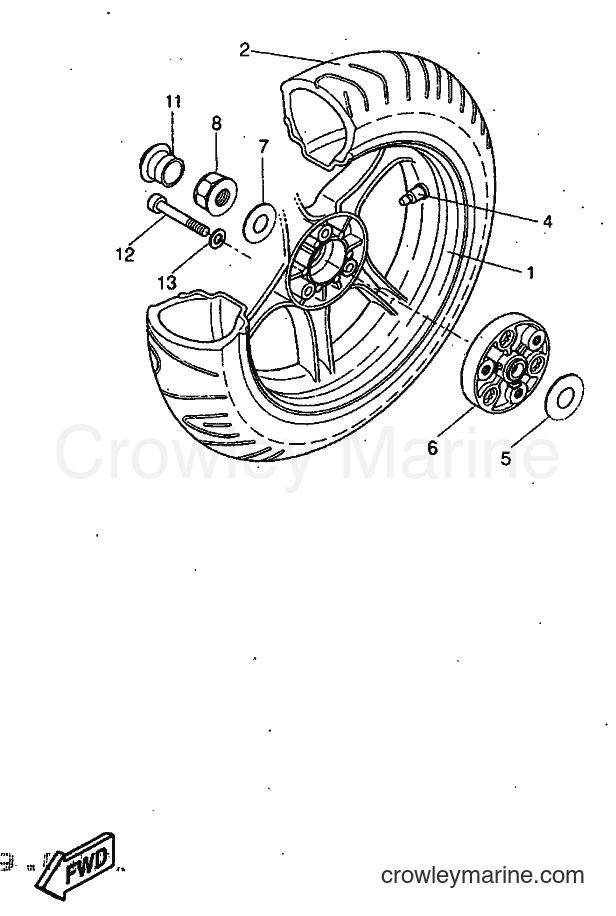 1998 Scooter YQ50 - YQ50 (5CK2) [010] - REAR WHEEL