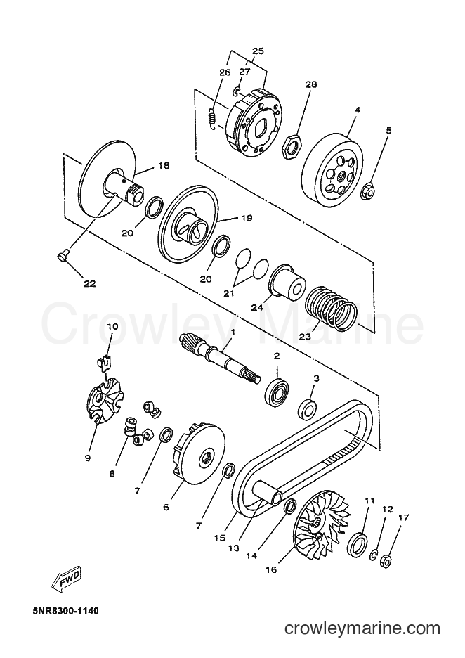 2002 Scooter YP125E - YP125E (5NR8) [040] - CLUTCH