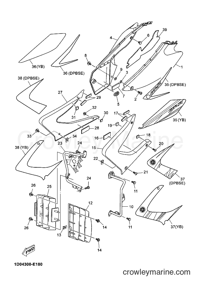 2006 Dirt Bike DT125RE - DT125RE (1D04) [010] - SIDE COVER