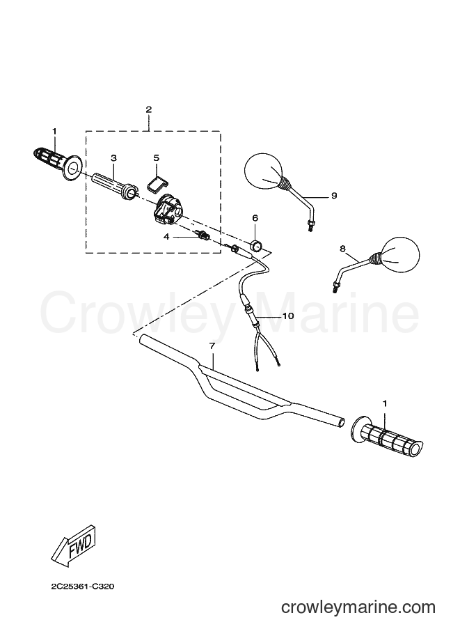 Yamaha Motors DT50RSM (2C35) [010] - STEERING HANDLE & CABLE