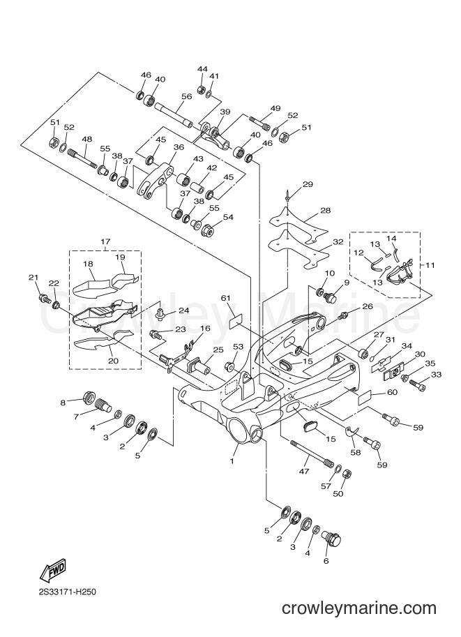 Yamaha Motors VMX17 (2CE3) [010] - REAR ARM