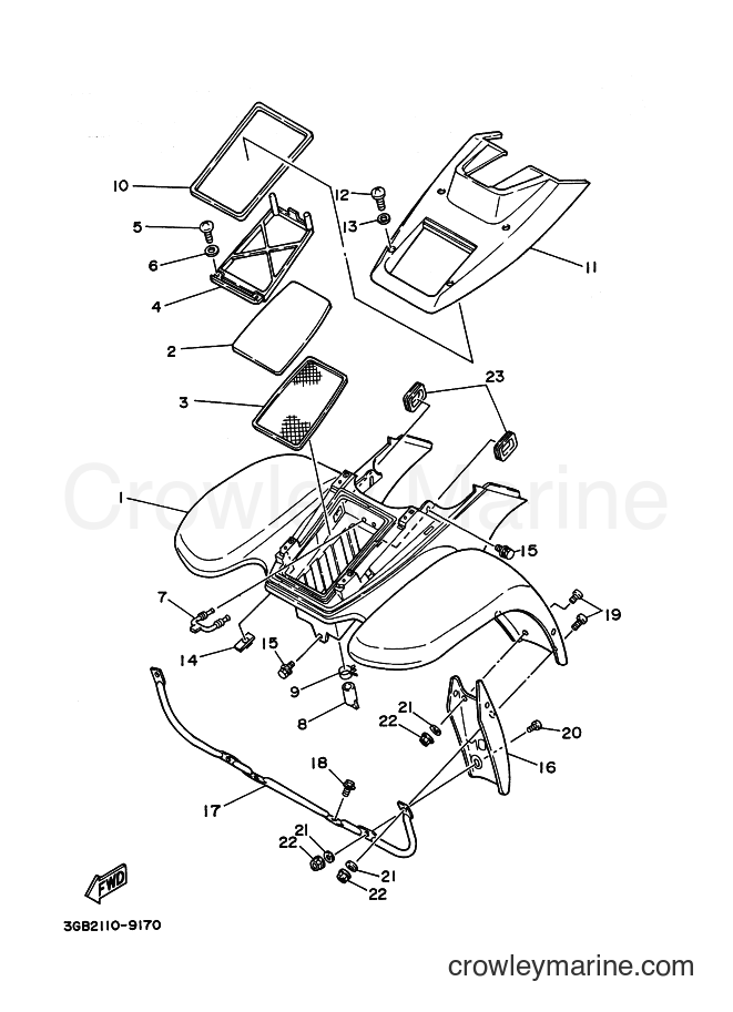 1990 ATV YFM100 - YFM100 (3GB3) [010] - FRONT FENDER