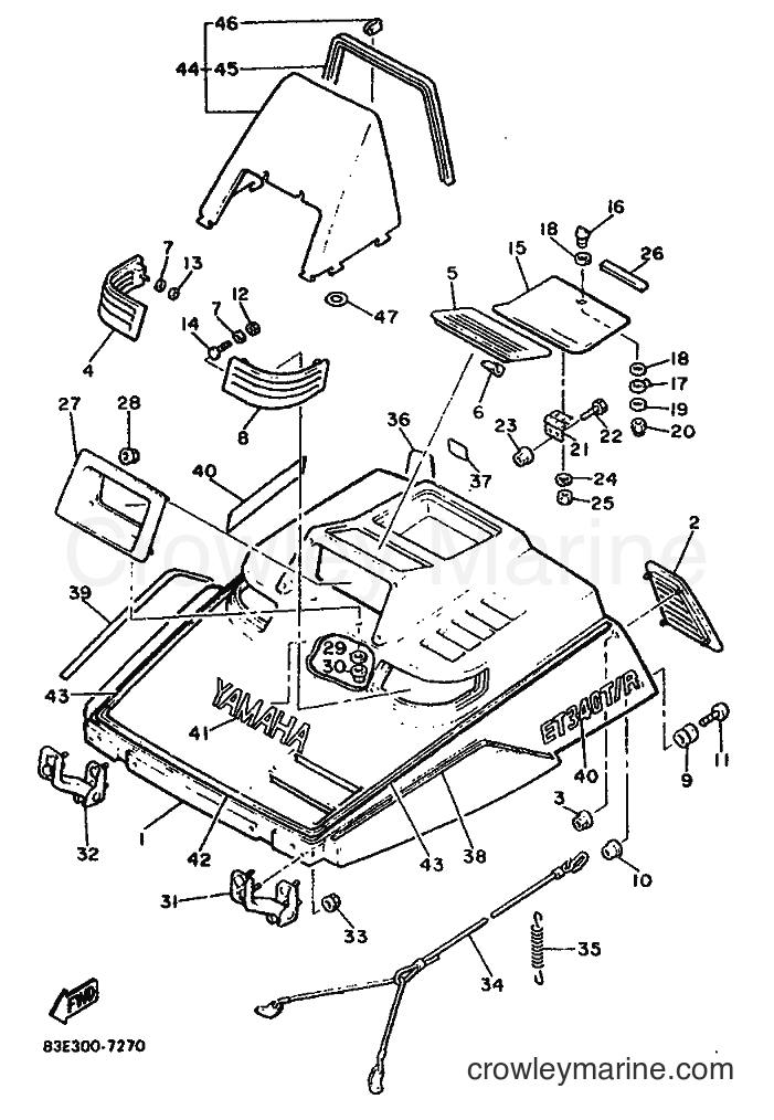 1987 Snowmobile ET340TL - ET340TL (82Y) [999] - SHROUD & WINDSHIELD