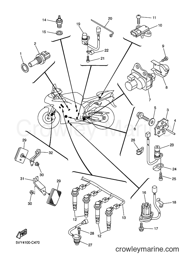 2004 Sport Bike YZF-R1 - YZF-R1 (5VY4) [010] - ELECTRICAL 1