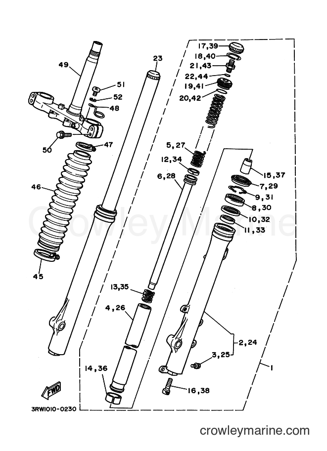 1992 Dirt Bike XT225 - XT225 (4BE3) [010] - FRONT FORK
