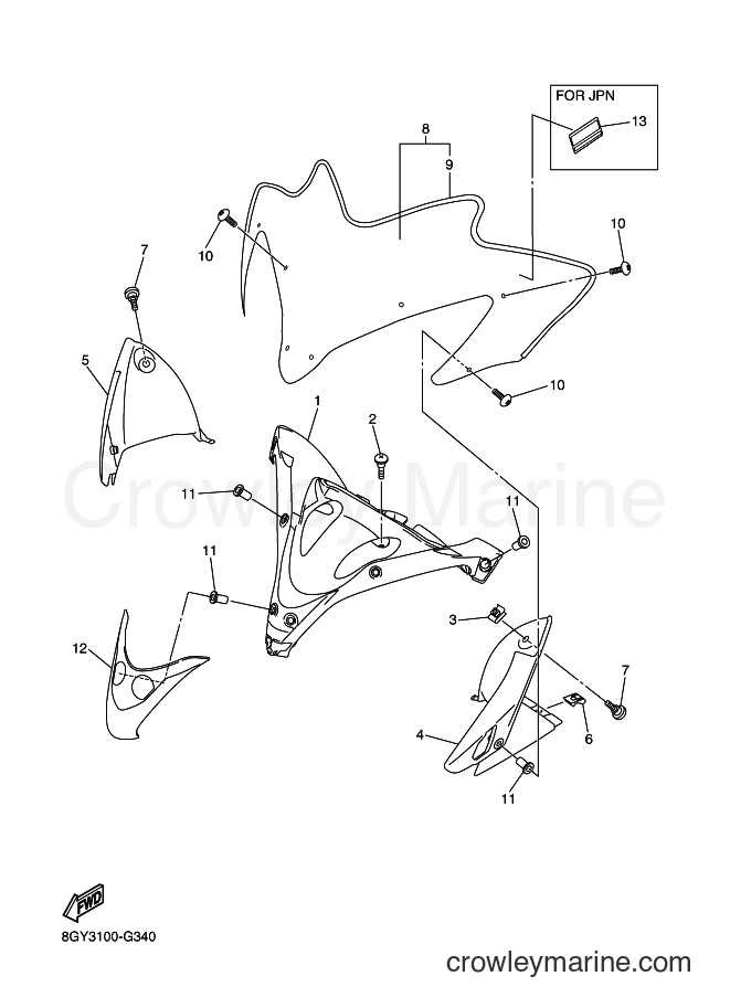 Yamaha Motors RX10MS (8GY7) [020] - WINDSHIELD